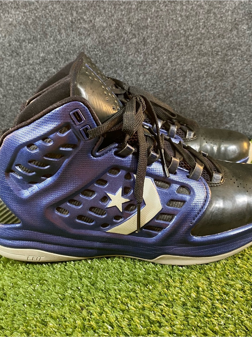 Converse Defcon Mid Top Basketball Shoes Men's Size 9 Sneakers Blue Black